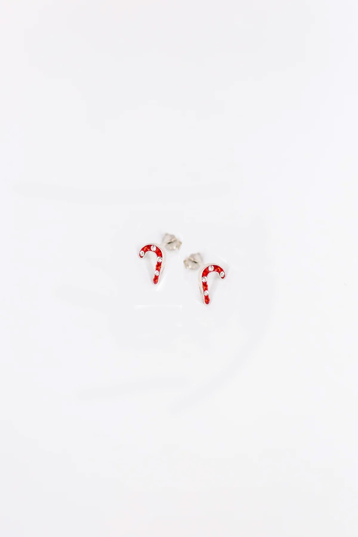 Candy Cane Crystal Sterling Silver Stud Earrings Annie and Sisters