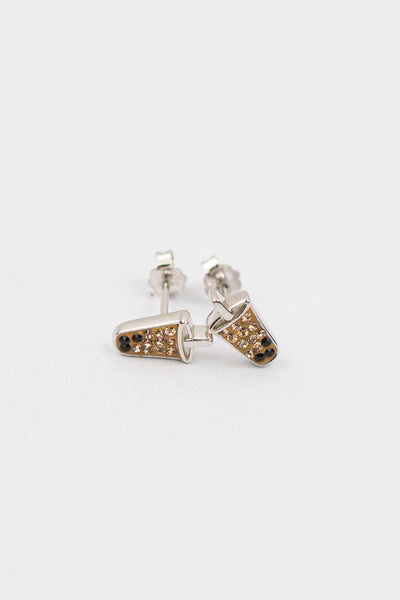 Boba Tea Crystal Silver Stud Earrings | Annie and Sisters