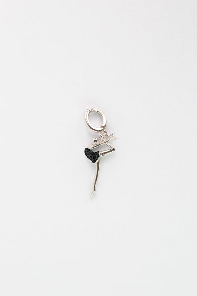 Dancer Leap in Air (In A Scorpion Kick) Crystal Sterling Silver Charm in Jet Black | Annie and Sisters