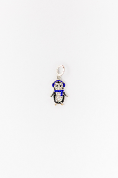 Holiday Penguin Crystal Sterling Silver Charm | Annie and Sisters