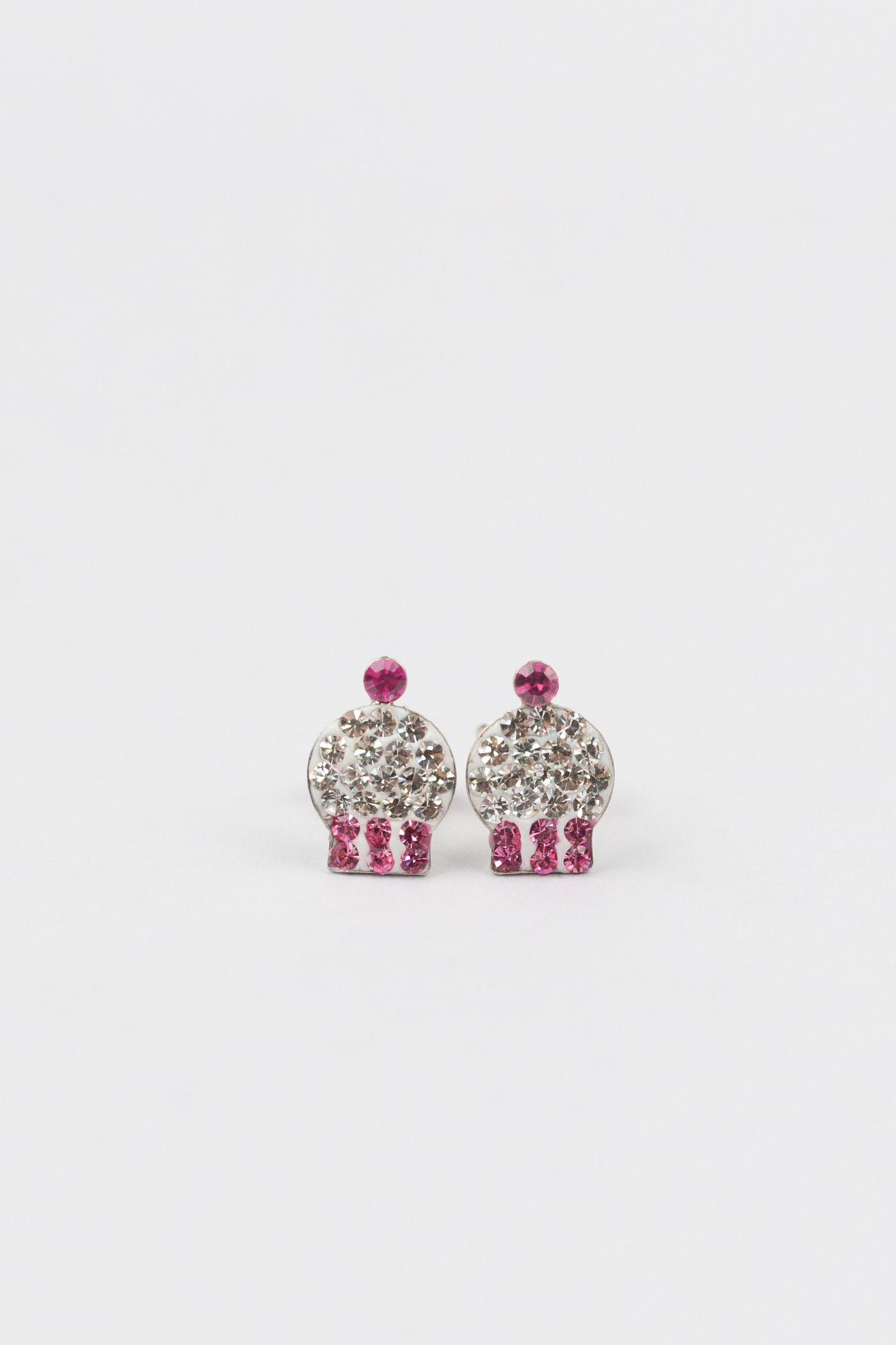 Pink Cupcake Crystal Pave Sterling Silver Earrings | Annie and Sisters