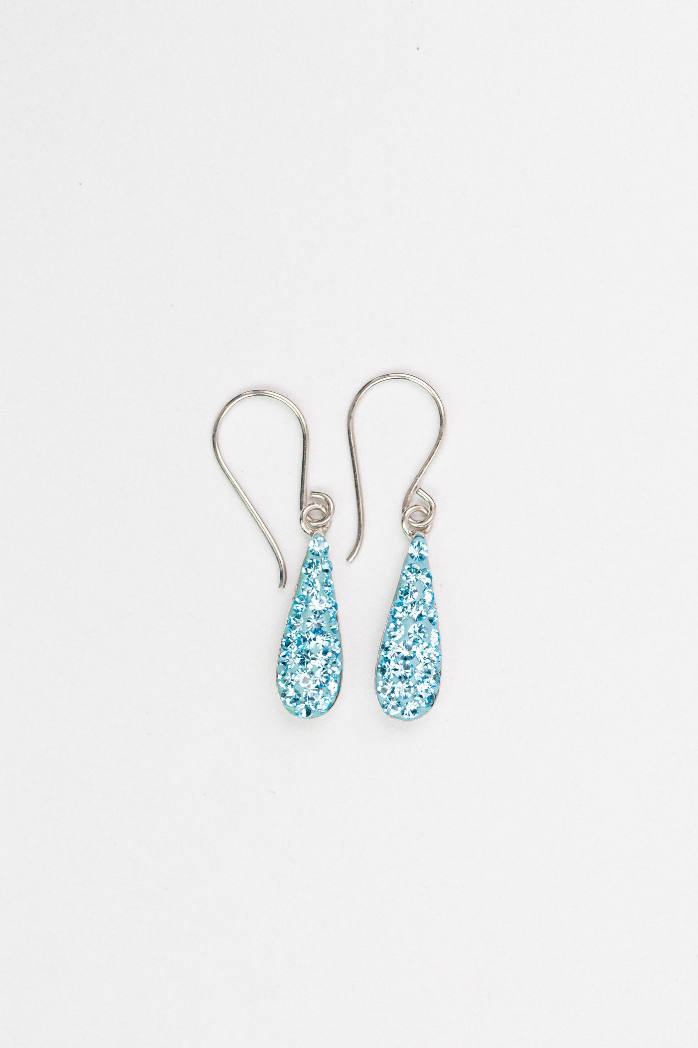 Teardrop Crystal Silver Earrings in Aquamarine | Annie and Sisters