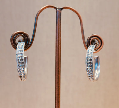 1" Swarovski Clear Crystal Hoop Earrings | Annie and Sisters