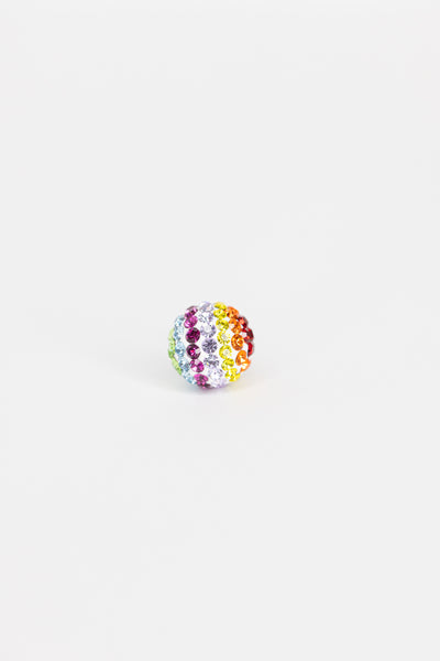 Pastel Disco Ball Crystal Sterling Silver Earrings