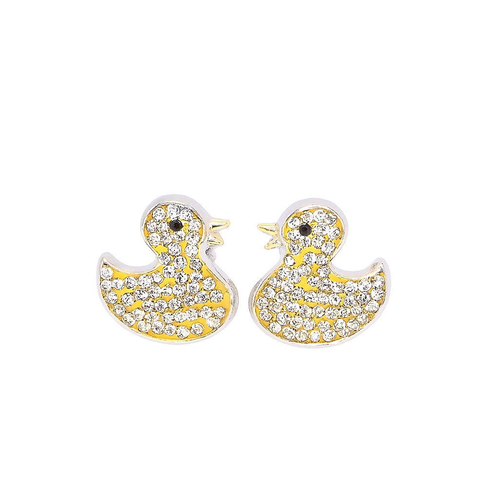 Duckie Joaquin Crystal Silver Stud Earrings