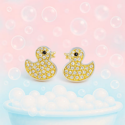 Duckie Joaquin Crystal Silver Stud Earrings