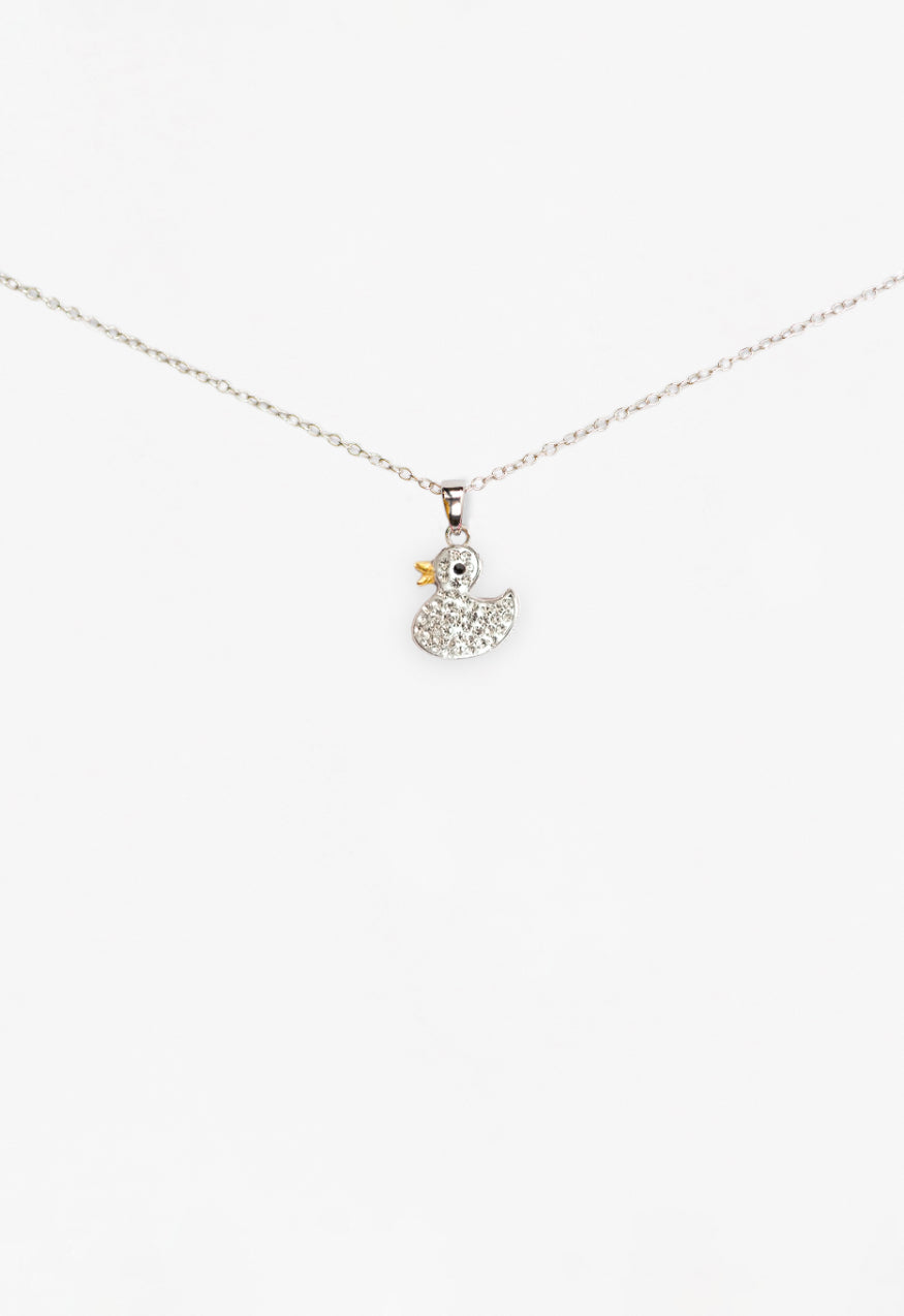 Duckie Clear Crystal Sterling Silver Necklace