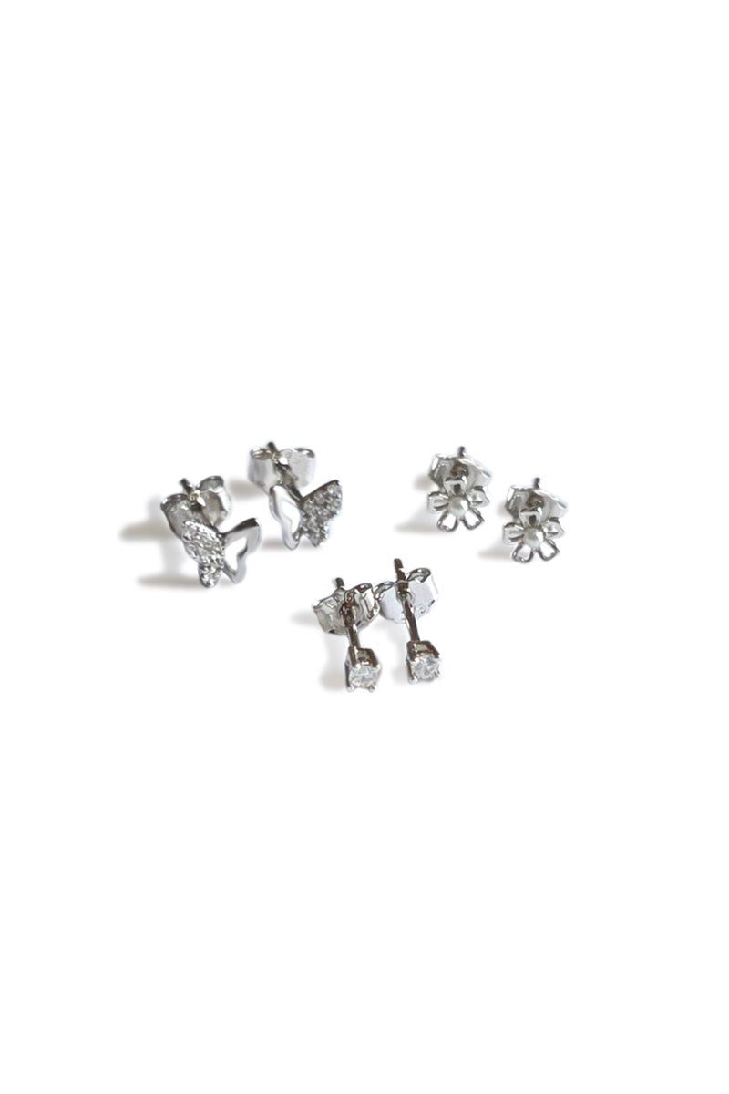 Butterfly, Bloom & Sparkle Trio – Silver Shine