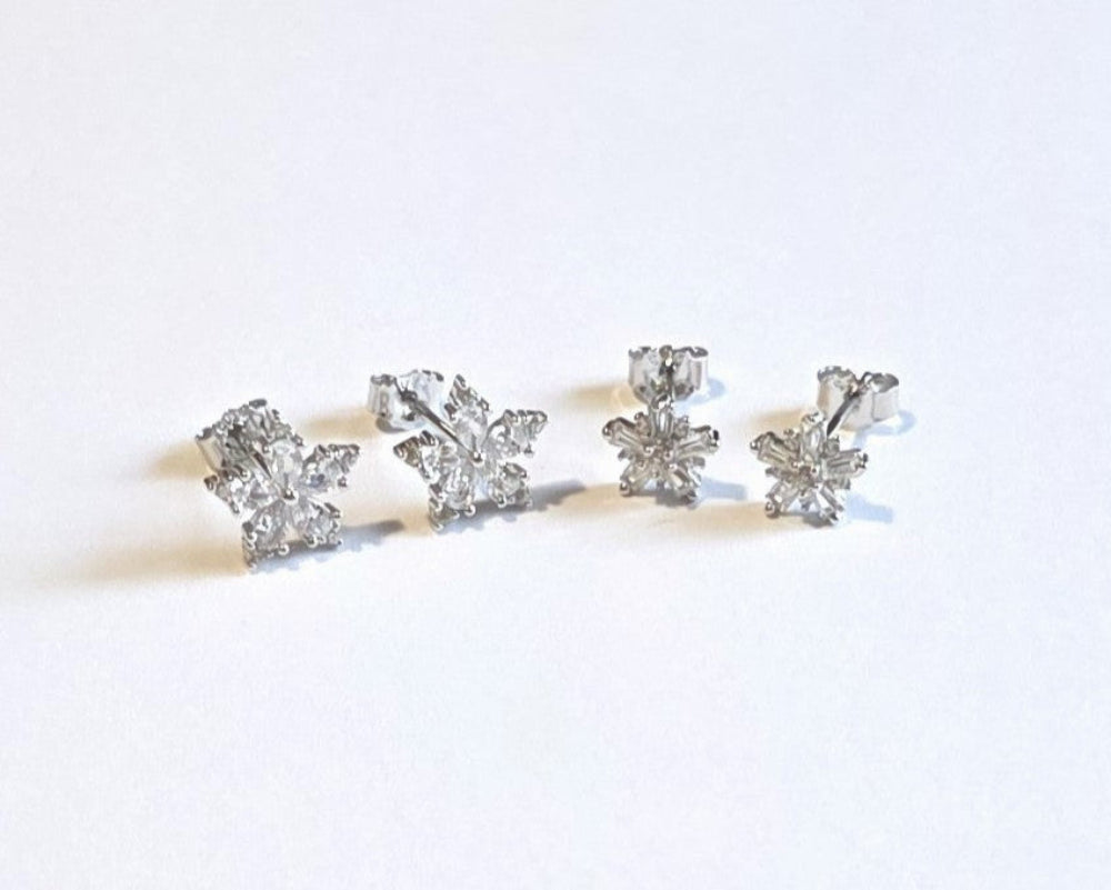 Double the Sparkler Stud Earrings Set – Silver Shine
