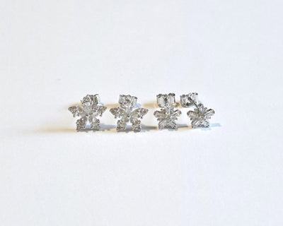 Double the Sparkler Stud Earrings Set – Silver Shine