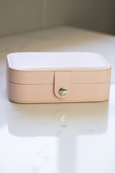 Pink Rectangular Multi layer Jewelry Case