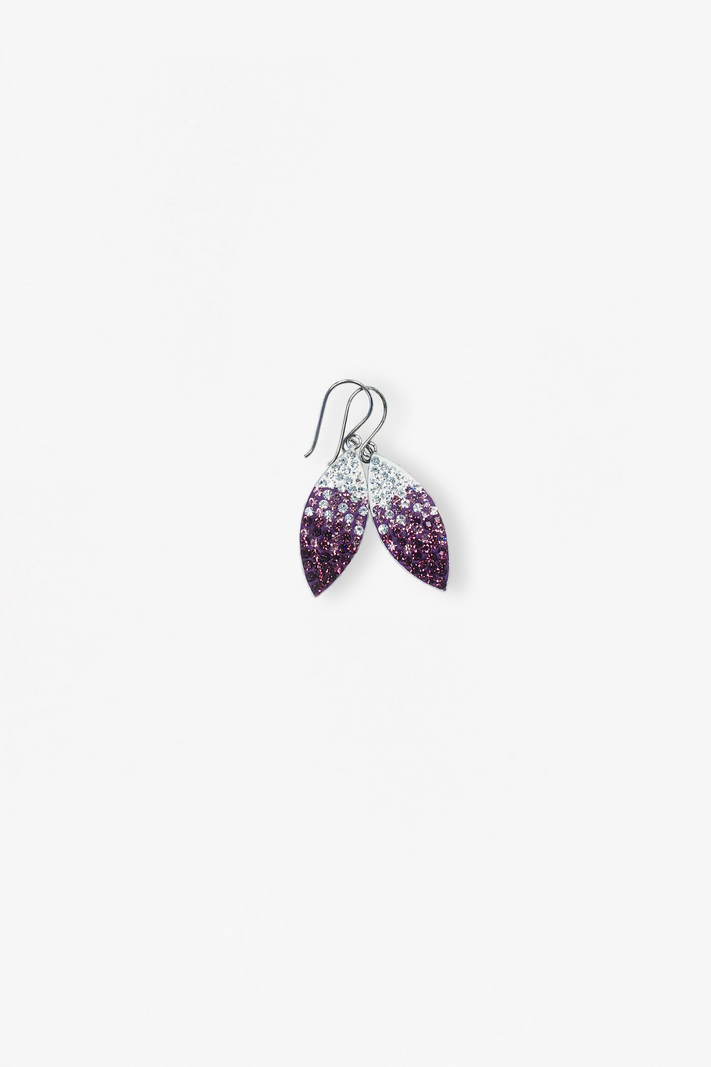 Marquise Pave Ombre Crystal Sterling Silver Earrings in Amethyst | Annie and Sisters