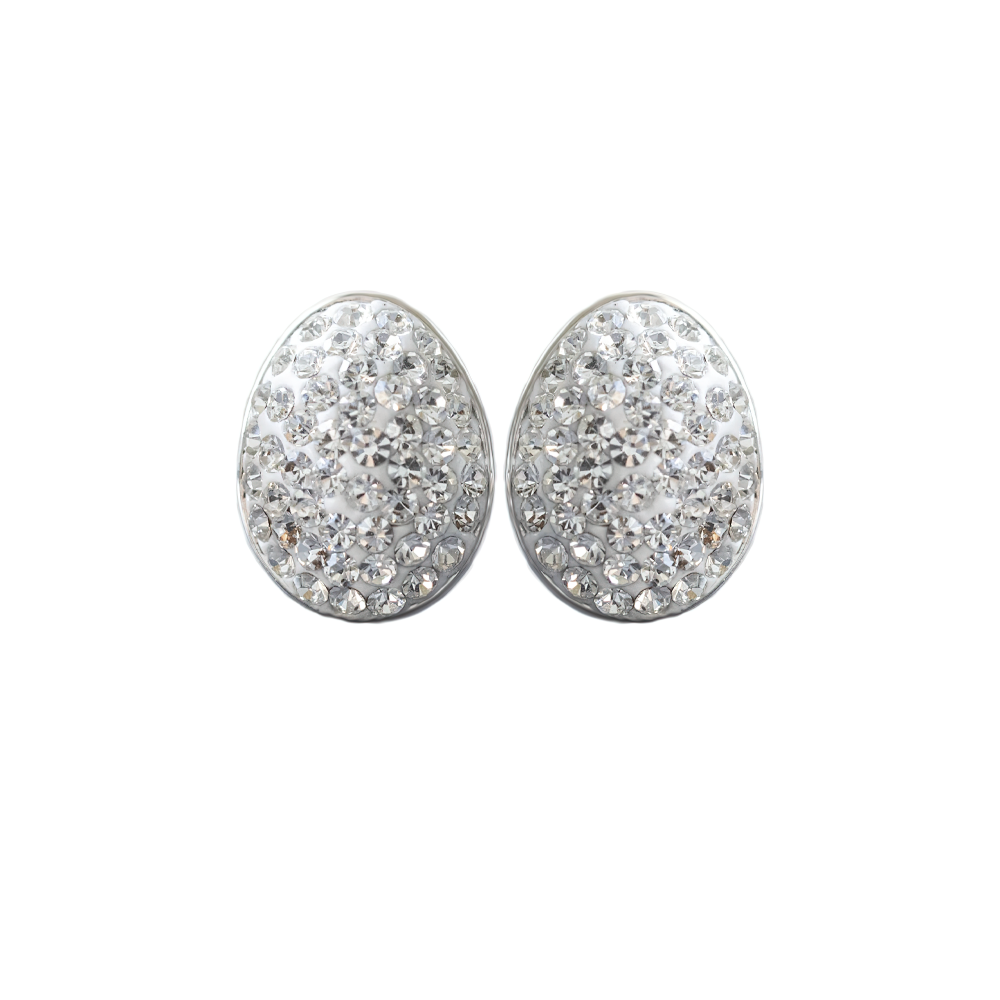 Easter Egg Crystal Sterling Silver Stud Earrings