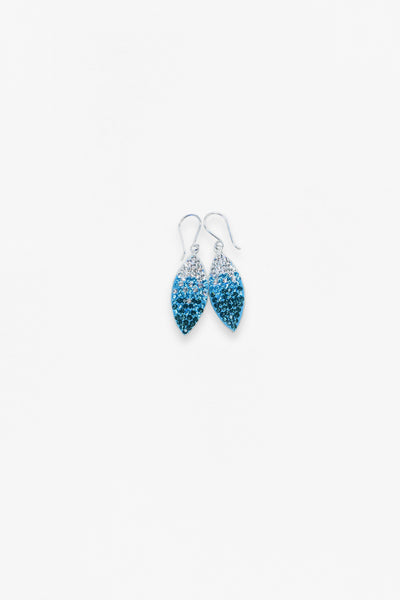 Marquise Pave Ombre Crystal Sterling Silver Earrings in Aquamarine | Annie and Sisters