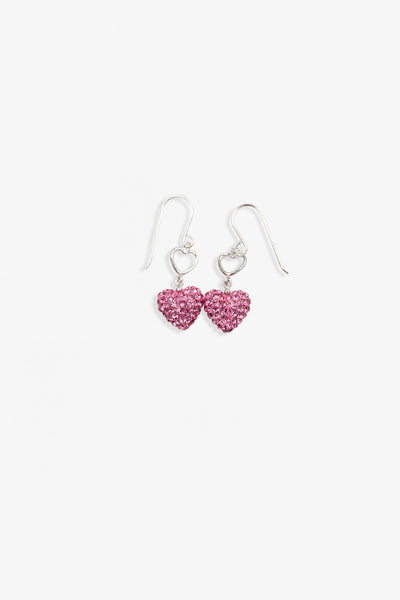 Double Heart Sterling Silver Earrings in Rose Pink | Annie and Sisters
