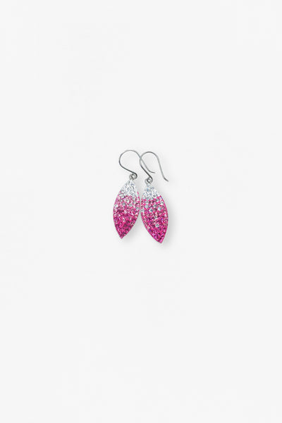 Marquise Pave Ombre Crystal Sterling Silver Earrings in Rose Pink | Annie and Sisters