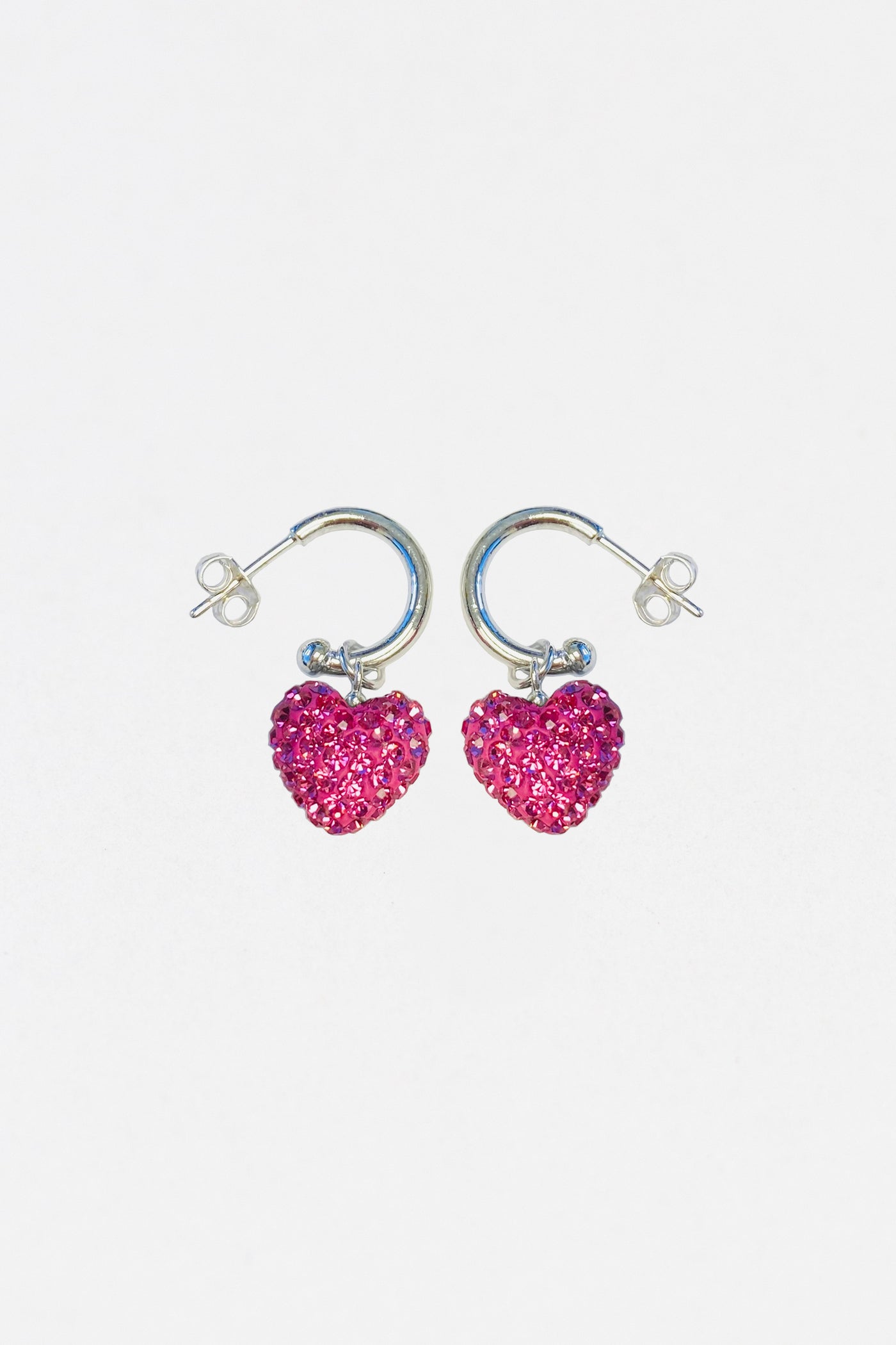 Pink Crystal Heart Earrings | Annie and Sisters