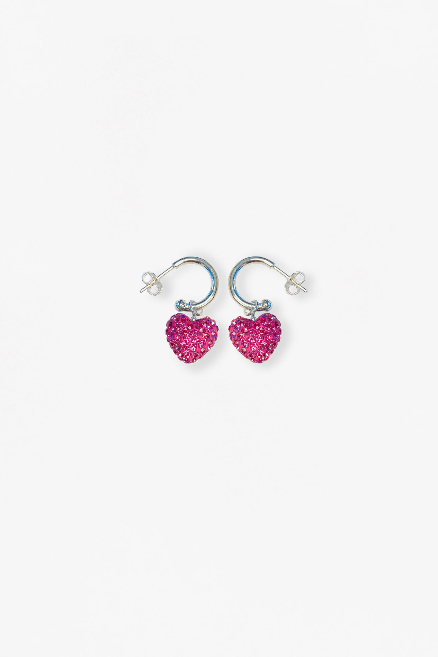 Pink Crystal Heart Earrings | Annie and Sisters