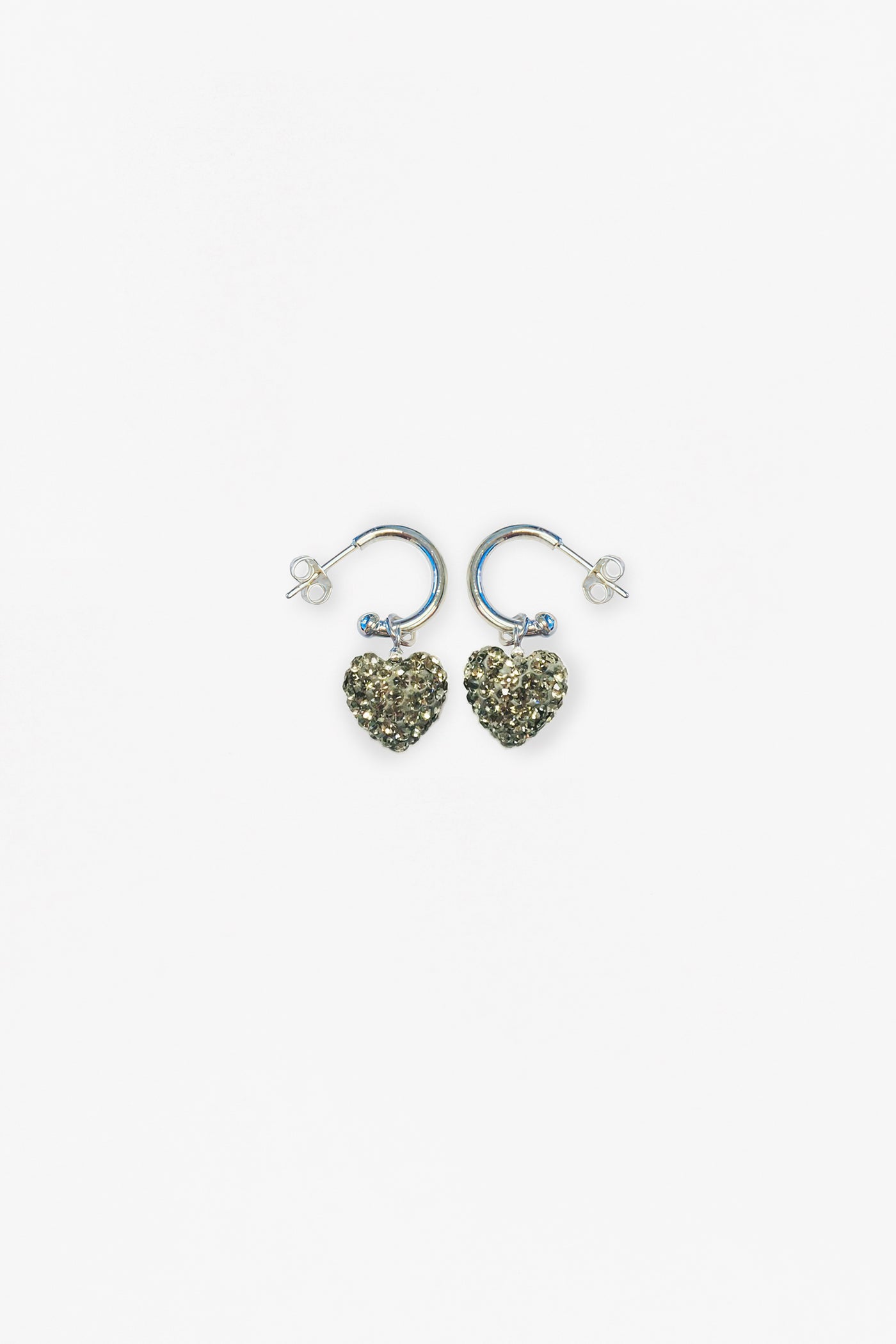 Charcoal Gray Swarovski Crystal Heart Earrings | Annie and Sisters