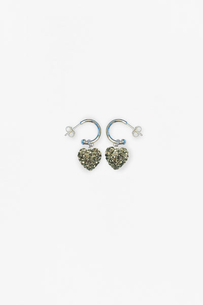 Charcoal Gray Swarovski Crystal Heart Earrings | Annie and Sisters