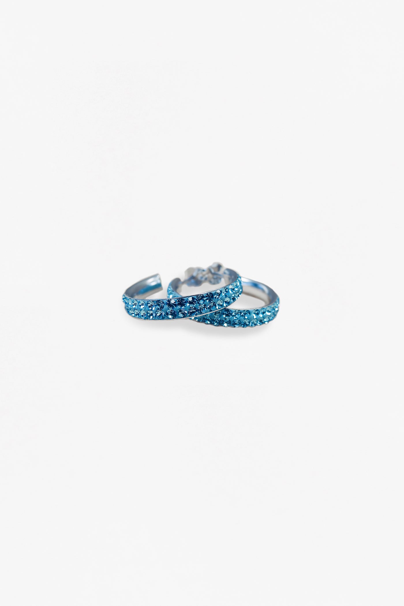 1" Swarovski Aquamarine Crystal Hoop Earrings | Annie and Sisters