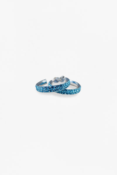 1" Swarovski Aquamarine Crystal Hoop Earrings | Annie and Sisters