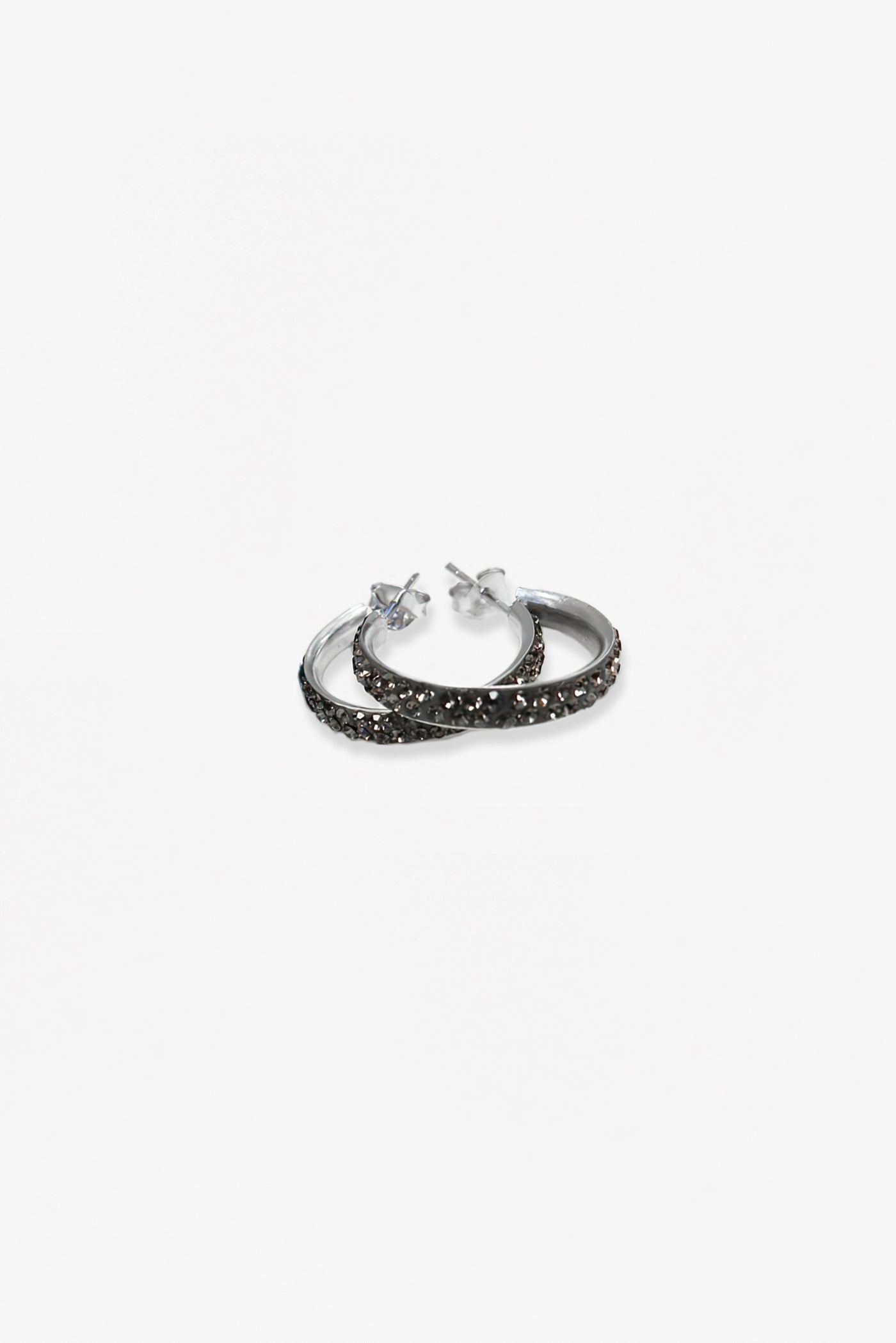 1" Swarovski Smokey Topaz Crystal Hoop Earrings | Annie and Sisters