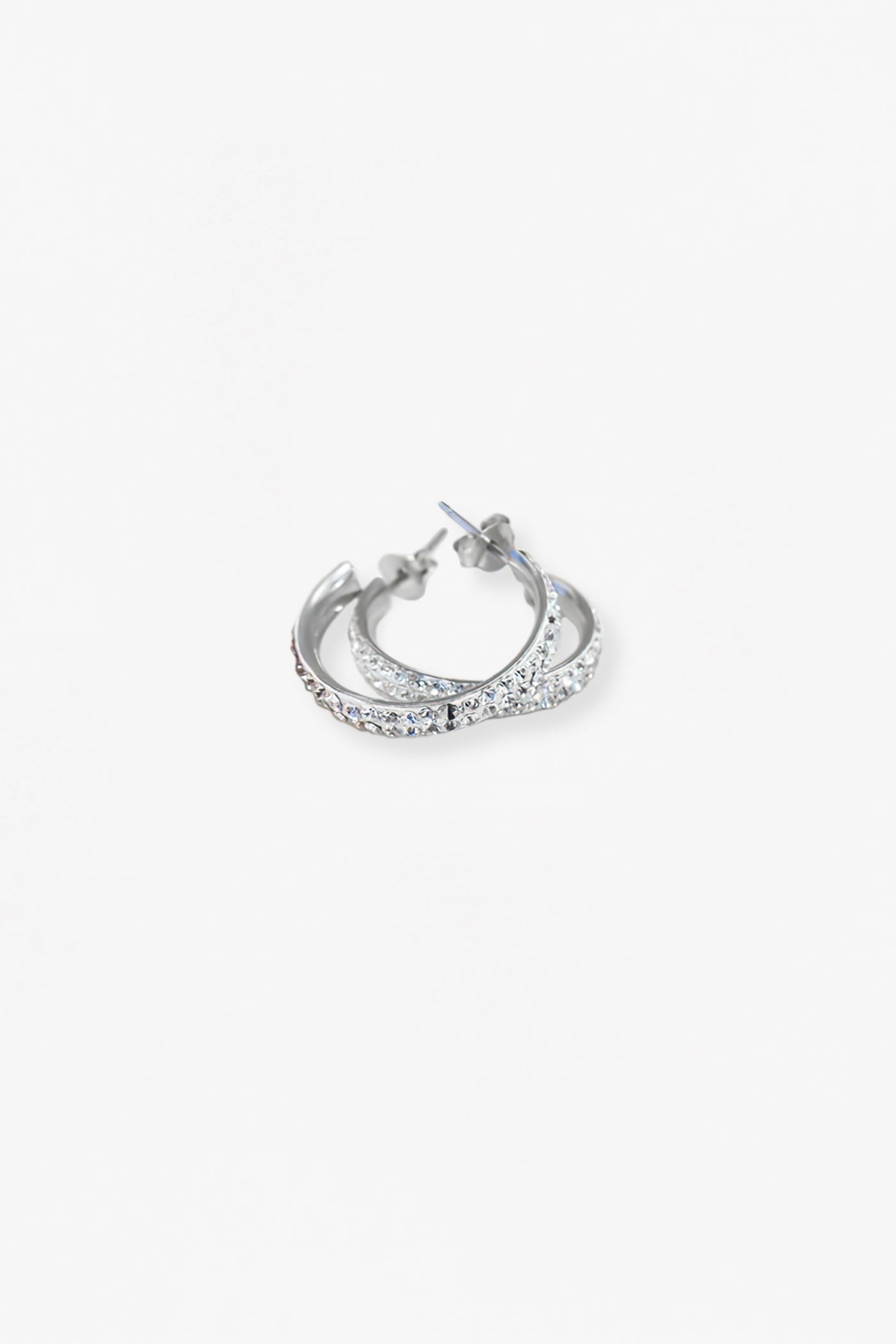 1" Swarovski Clear Crystal Hoop Earrings | Annie and Sisters