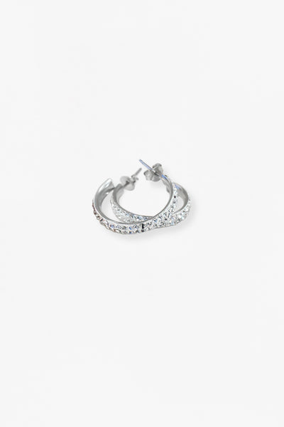 1" Swarovski Clear Crystal Hoop Earrings | Annie and Sisters