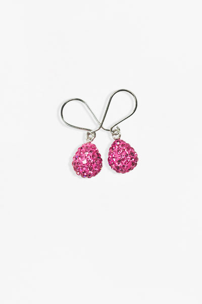 Swarovski Crystal Mini Teardrop Sterling Silver Earrings in Rose Pink | Annie and Sisters
