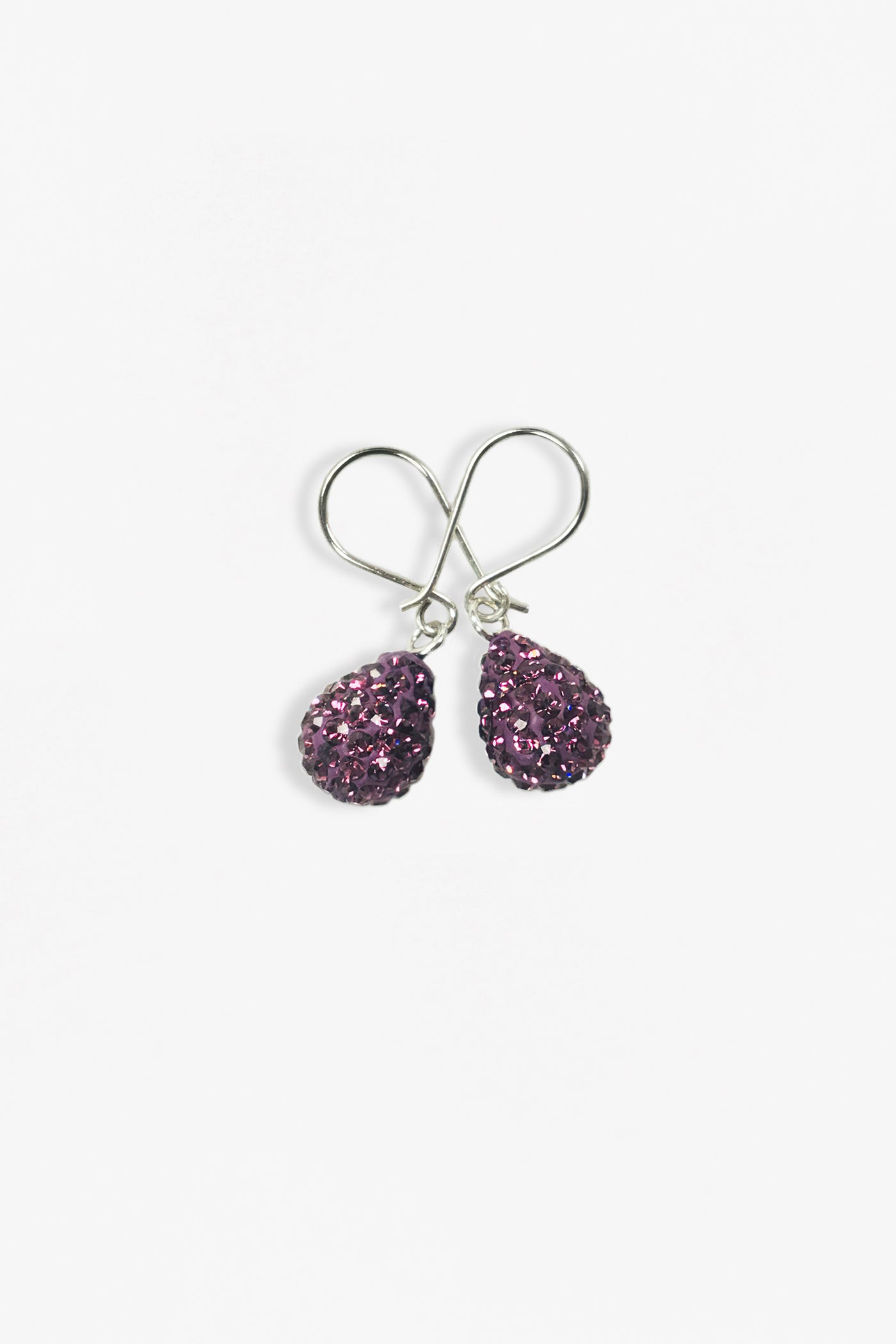 Swarovski Crystal Mini Teardrop Sterling Silver Earrings in Amethyst | Annie and Sisters
