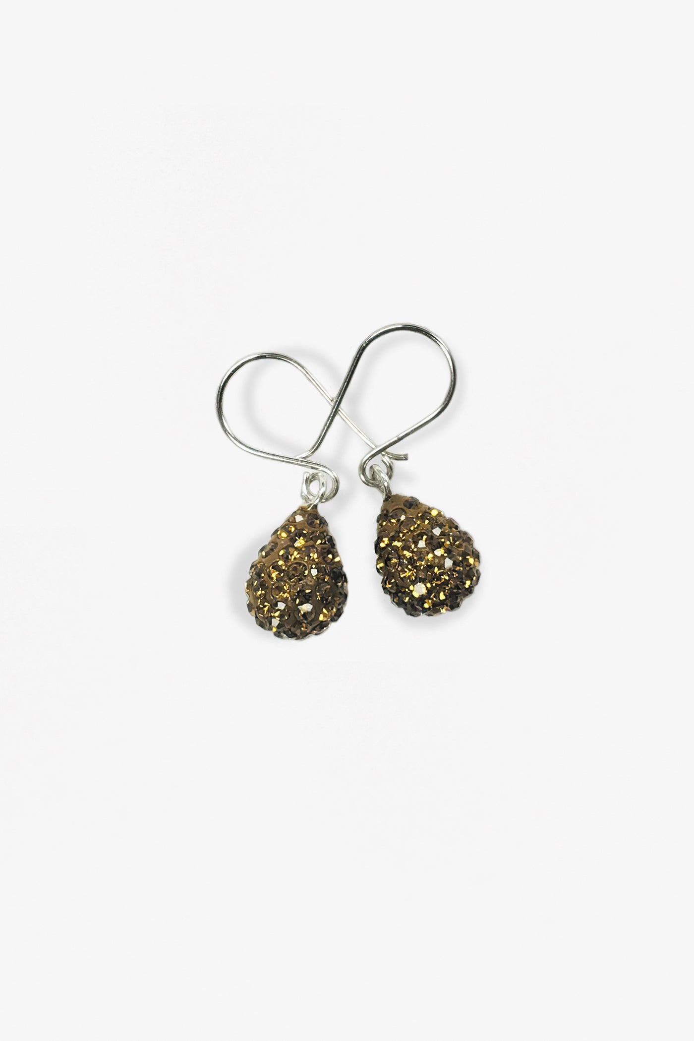Swarovski Crystal Mini Teardrop Sterling Silver Earrings in Smokey Topaz | Annie and Sisters