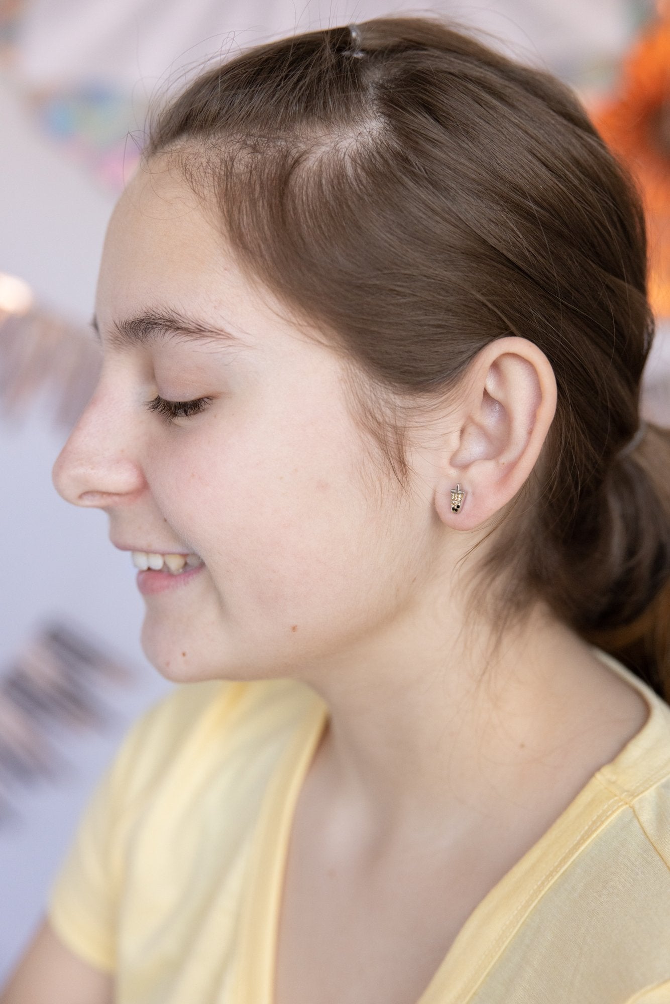 Boba Tea Crystal Silver Stud Earrings | Annie and Sisters