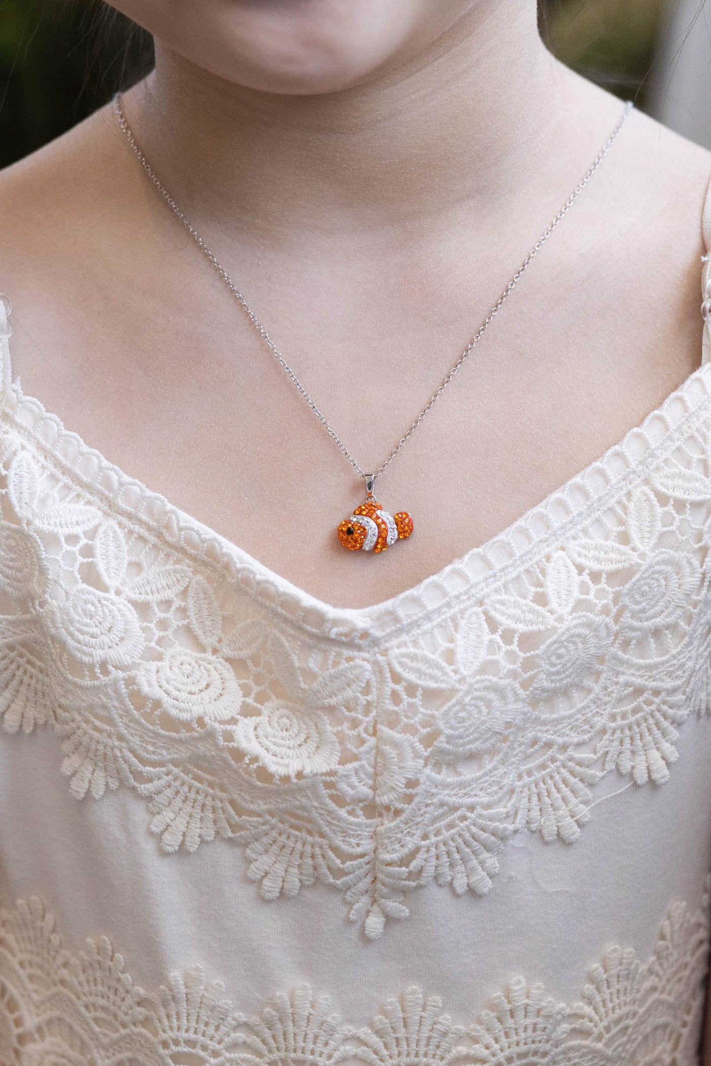 Clownfish Crystal Sterling Silver Necklace | Annie and Sisters