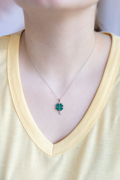 Cloverleaf Crystal Sterling Silver Necklace | Annie and Sisters