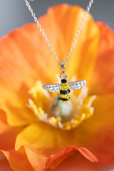 Bumblebee Crystal Sterling Silver Necklace | Annie and Sisters