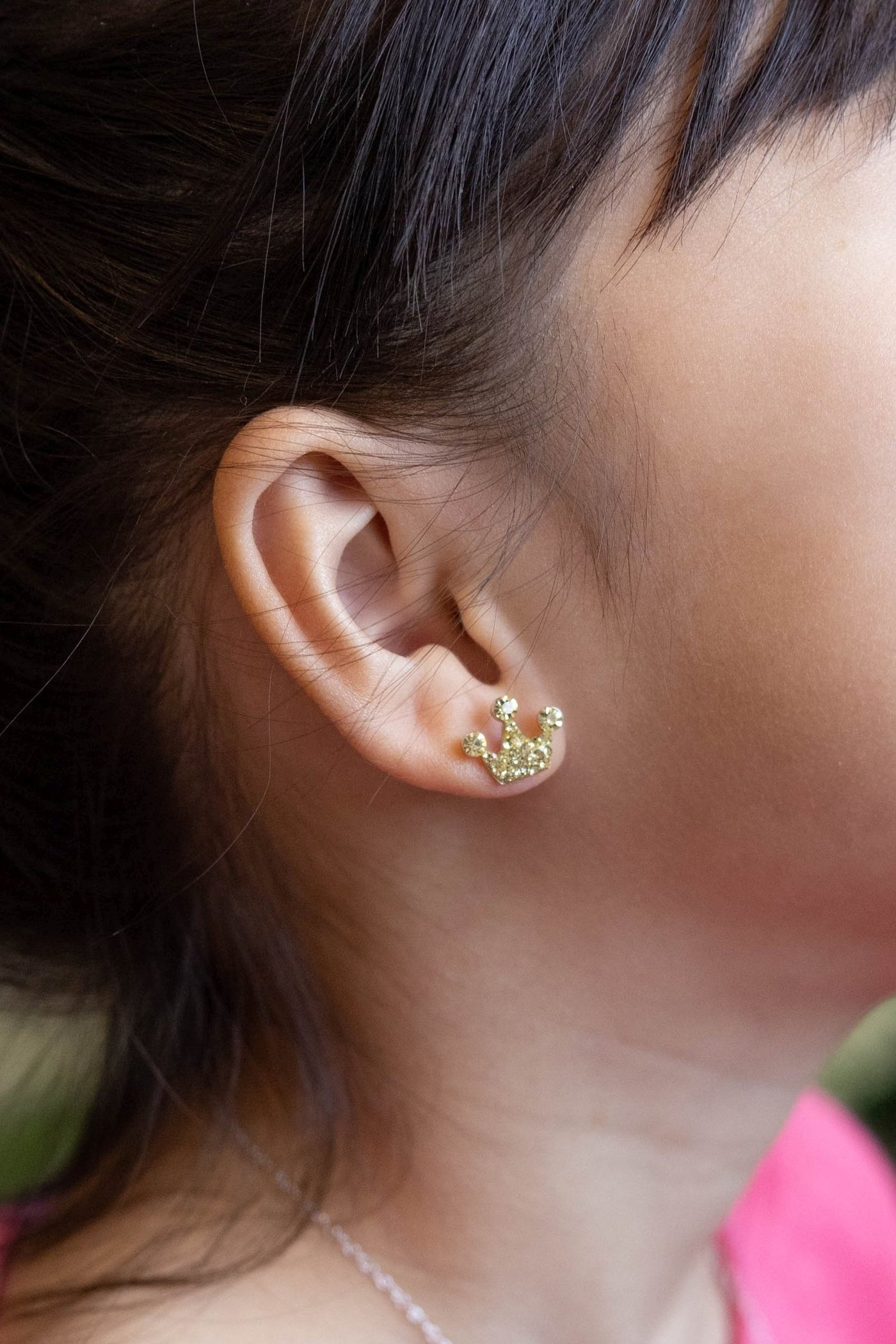 Crown Crystal Sterling Silver Stud Earrings | Annie and Sisters