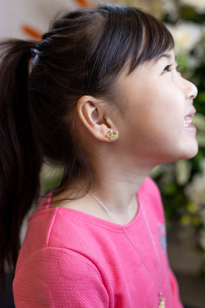 Crown Crystal Sterling Silver Stud Earrings | Annie and Sisters