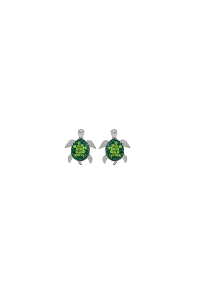 Turtle Crystal Sterling Silver Earrings | Annie and Sisters