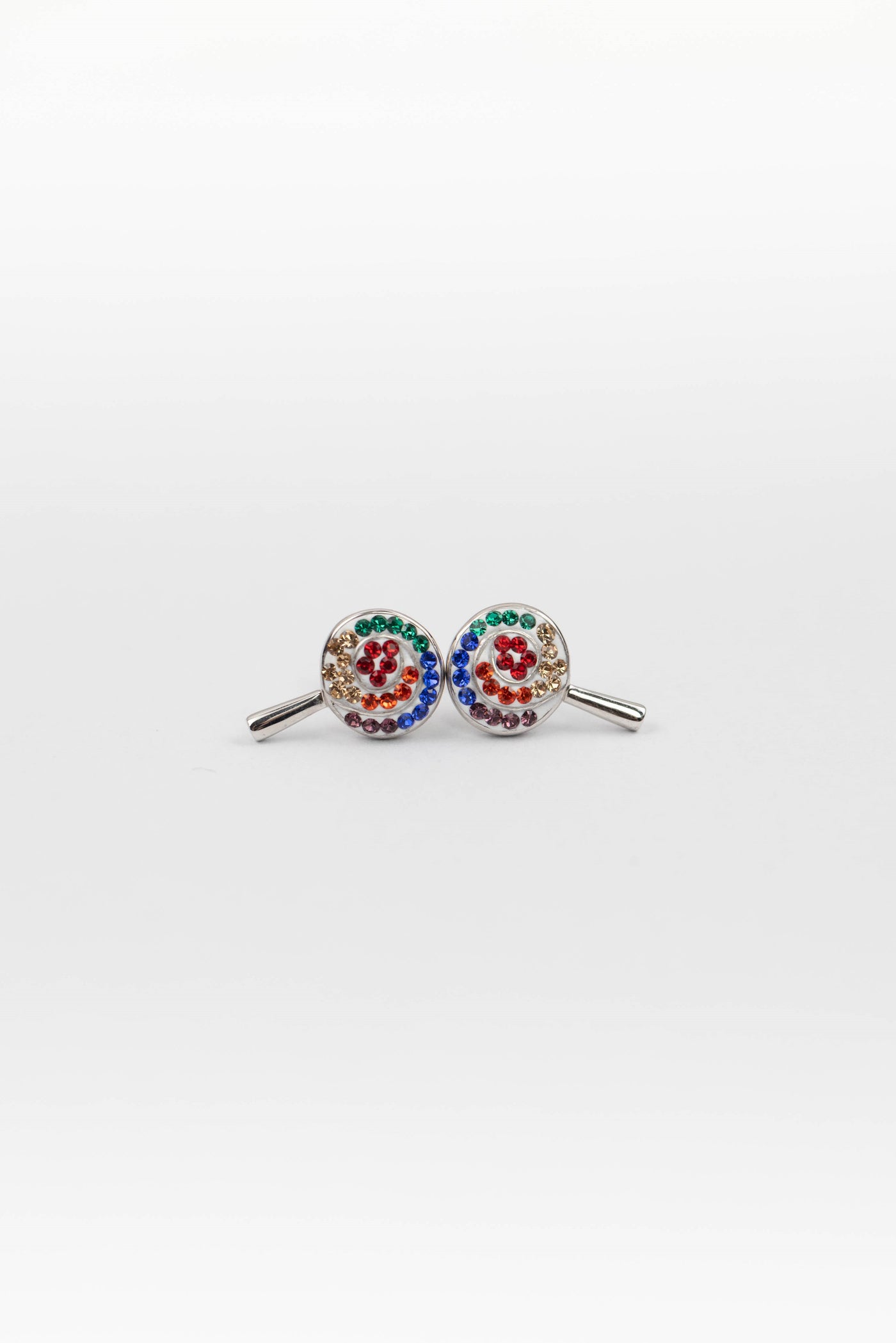 Colorful Swirl Lollipop Crystal Sterling Silver Stud Earrings | Annie and Sisters