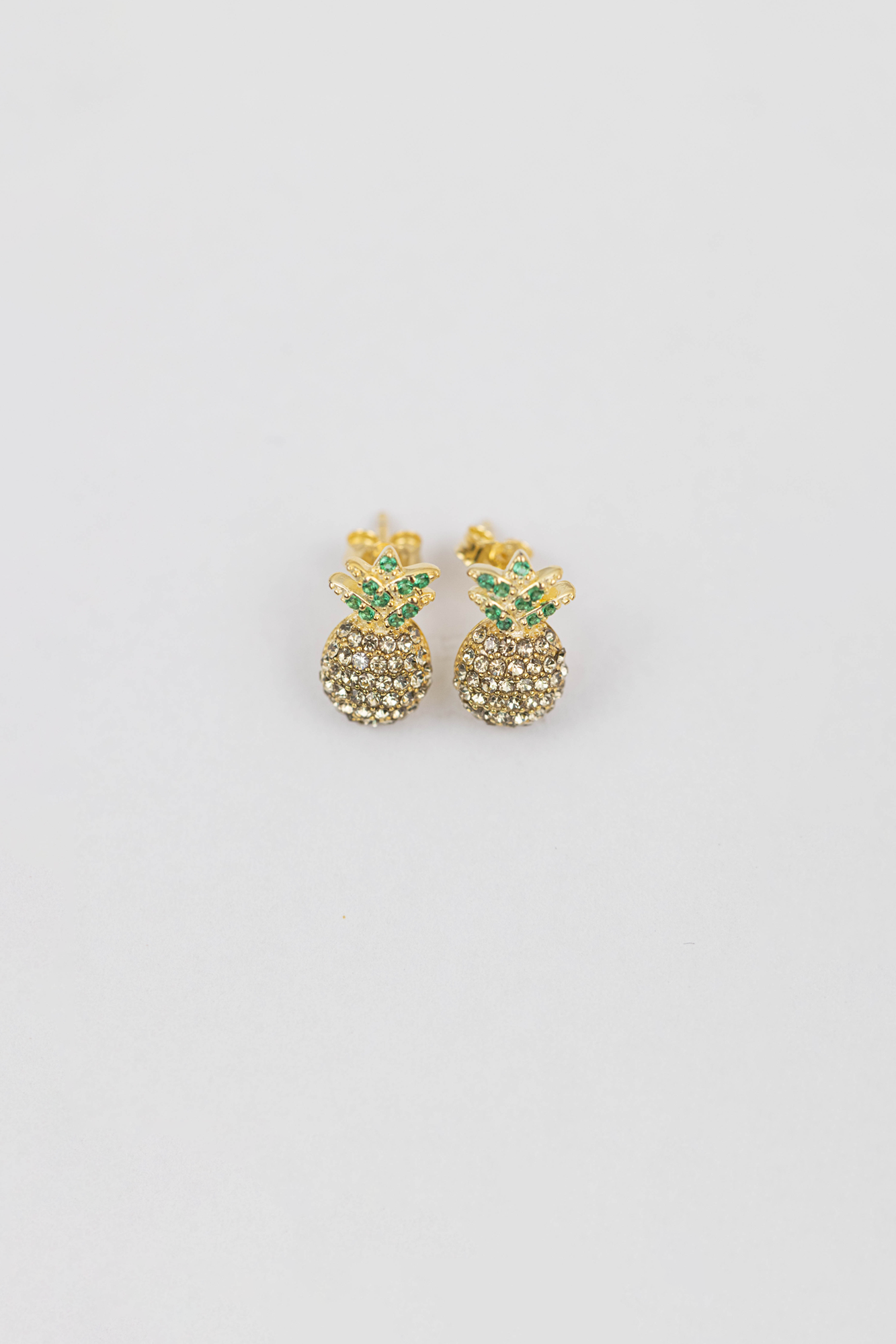 Pineapple Crystal Sterling Silver Earrings