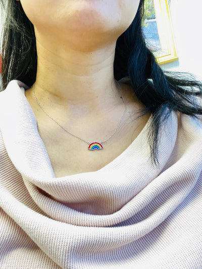 Rainbow Crystal Sterling Silver Necklace | Annie and Sisters
