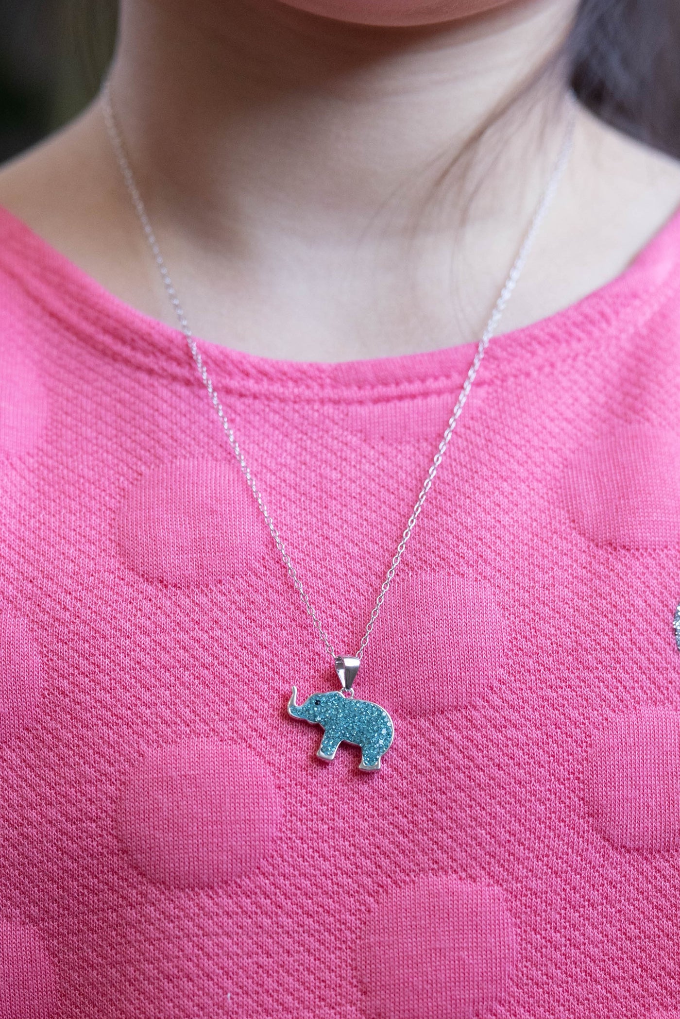 Blue Elephant Crystal Sterling Silver Necklace | Annie and Sisters