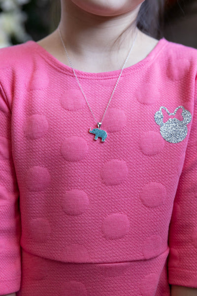 Blue Elephant Crystal Sterling Silver Necklace | Annie and Sisters