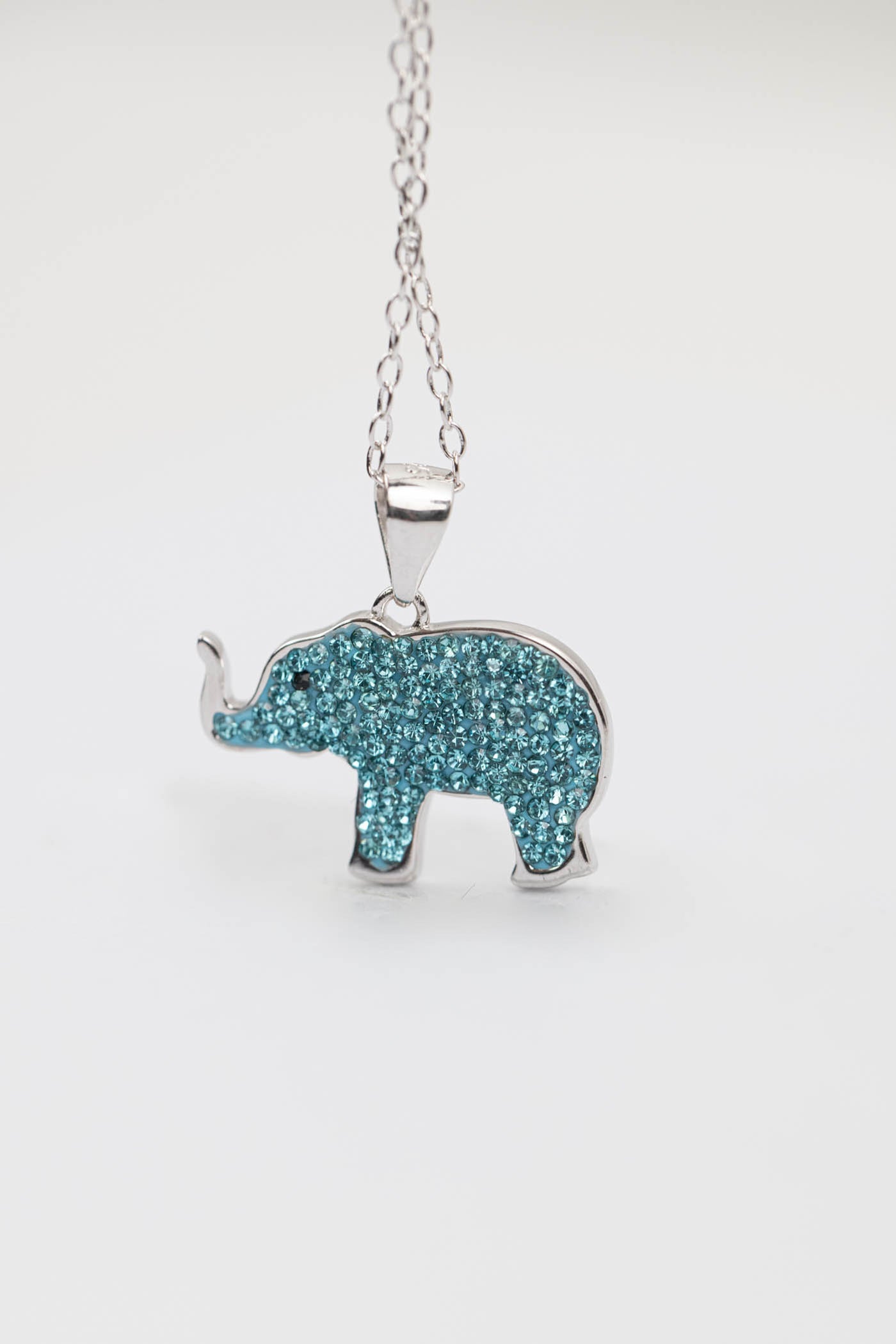 Blue Elephant Crystal Sterling Silver Necklace | Annie and Sisters