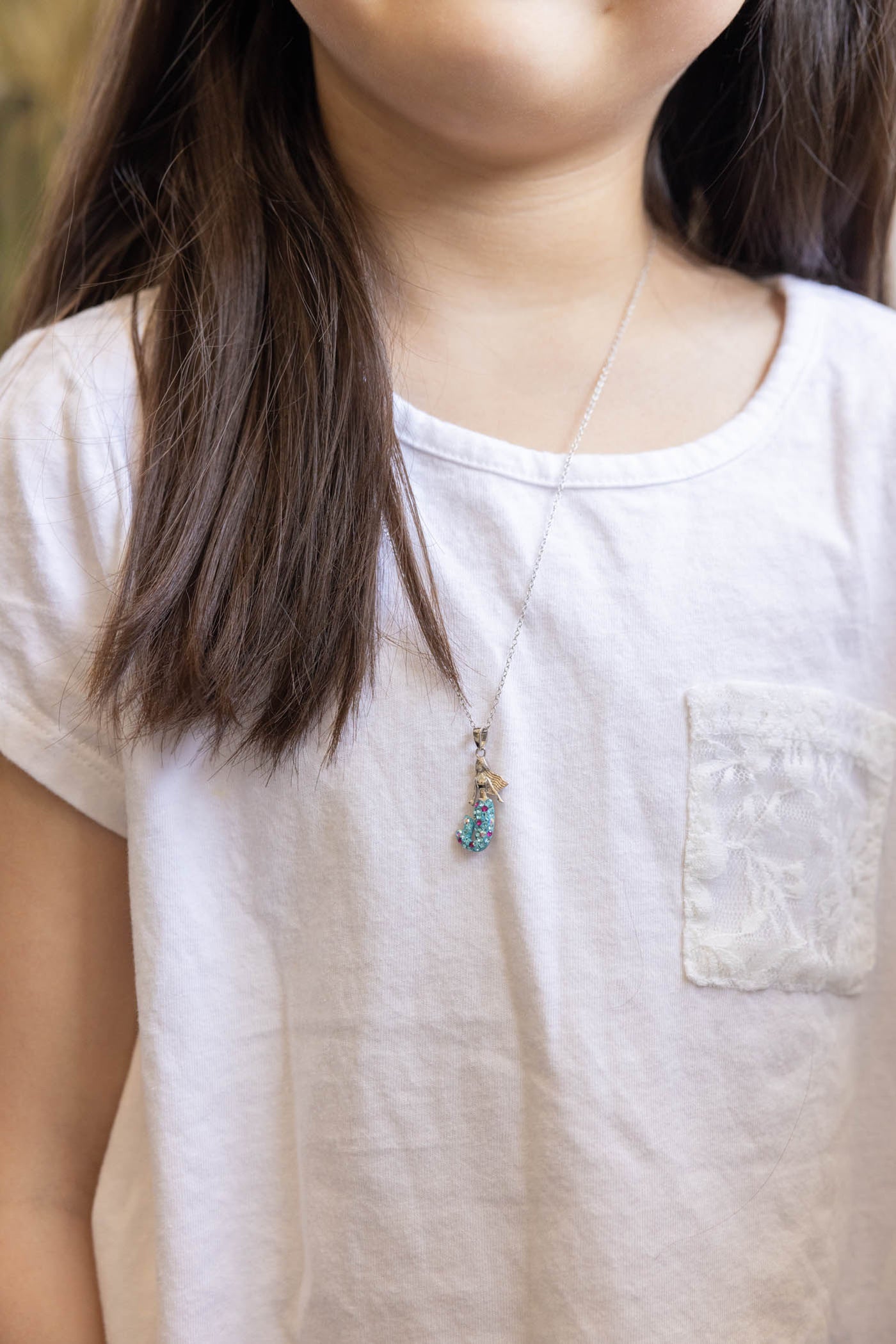Mermaid Crystal Sterling Silver Necklace | Annie and Sisters