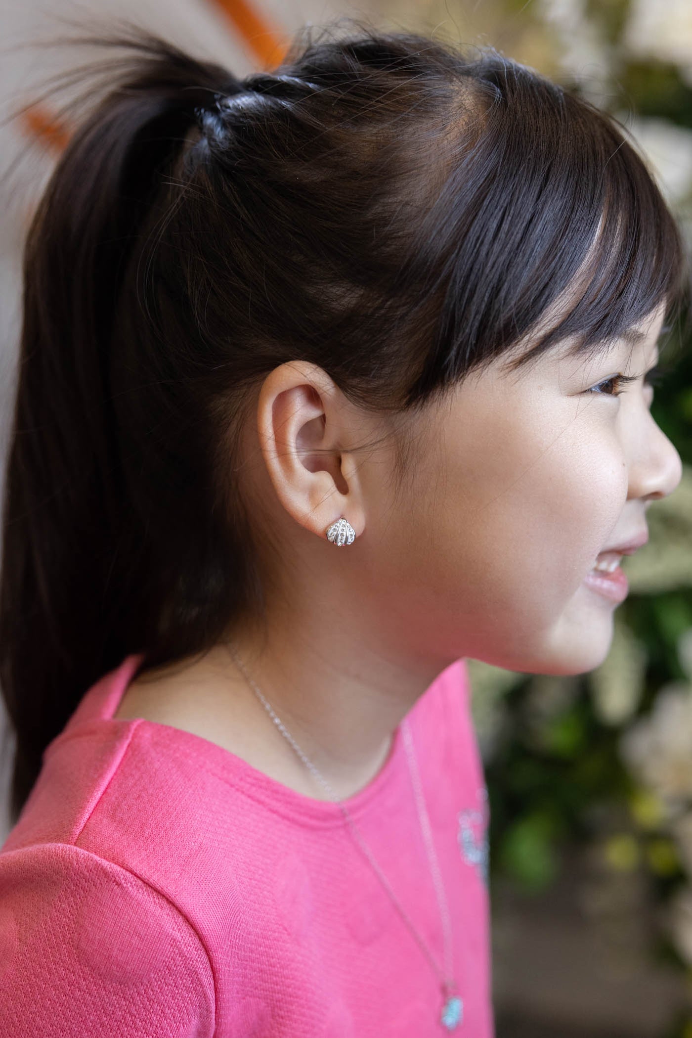 Clam Seashell Crystal Sterling Silver Stud Earrings | Annie and Sisters