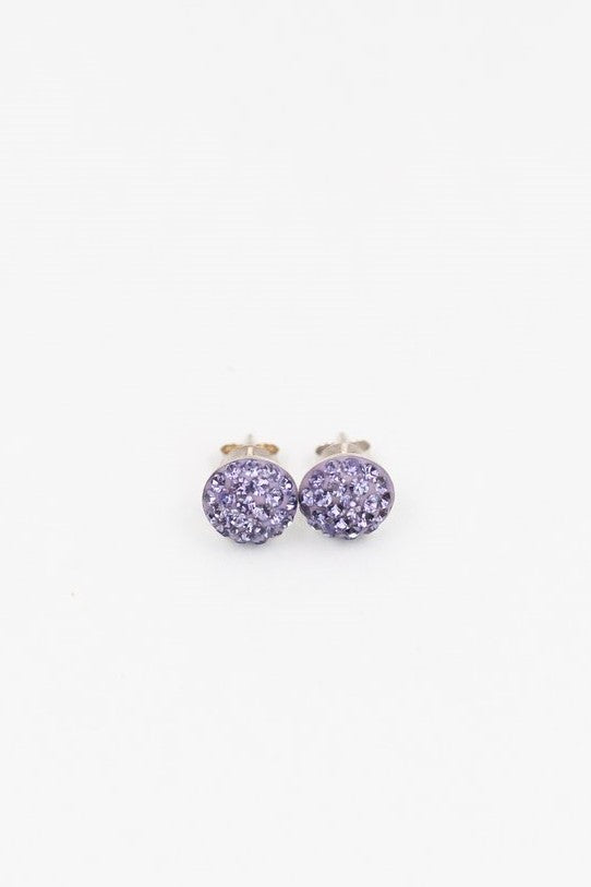 7mm Round Crystal Crystal Sterling Silver Stud Earrings in  Light Amethyst | Annie and Sisters