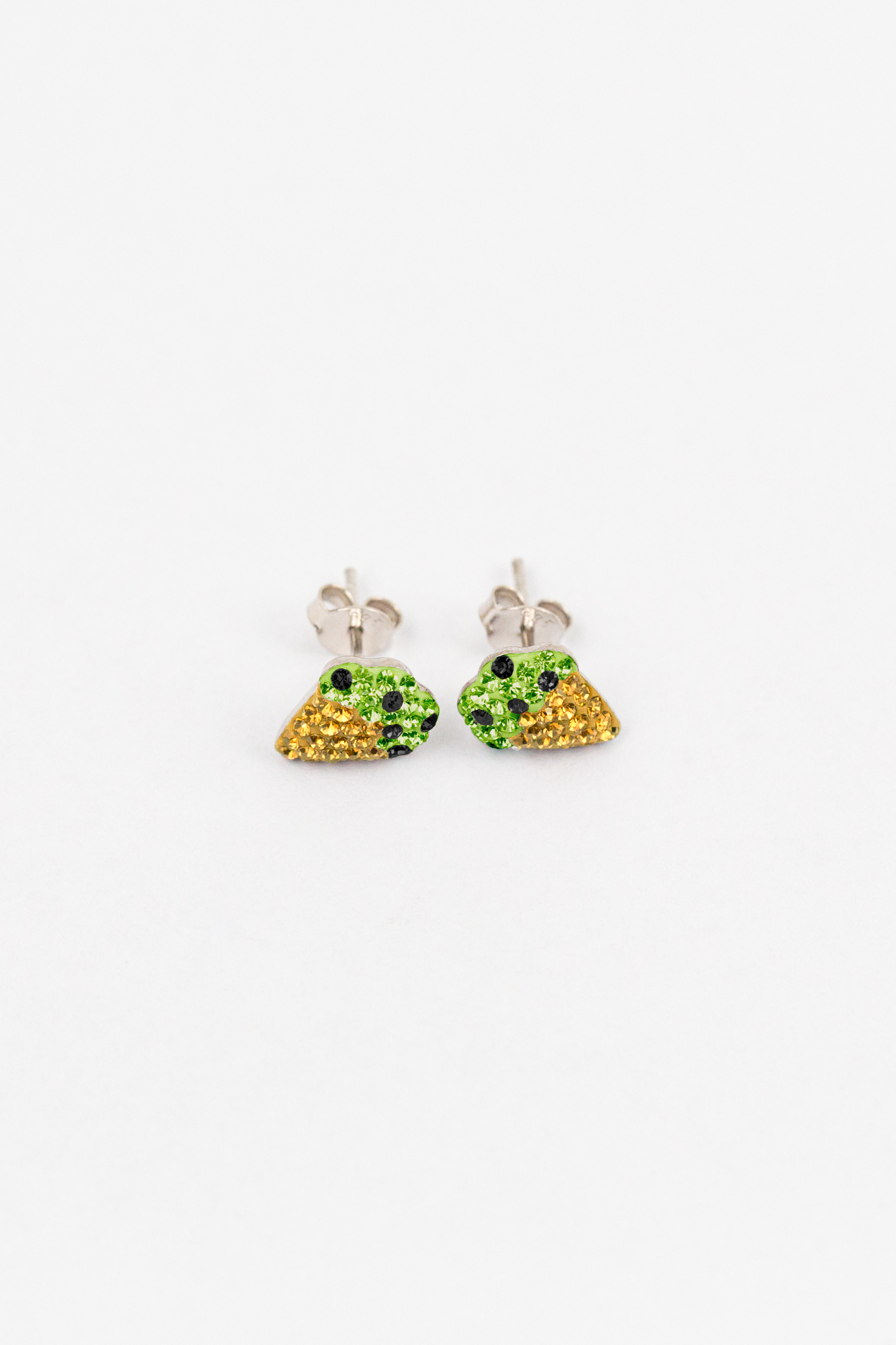 Mint Chocolate Chip  Ice Cream Cone Crystal Stud Sterling Silver Earrings | Annie & Sisters