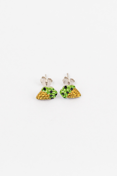 Mint Chocolate Chip  Ice Cream Cone Crystal Stud Sterling Silver Earrings | Annie & Sisters